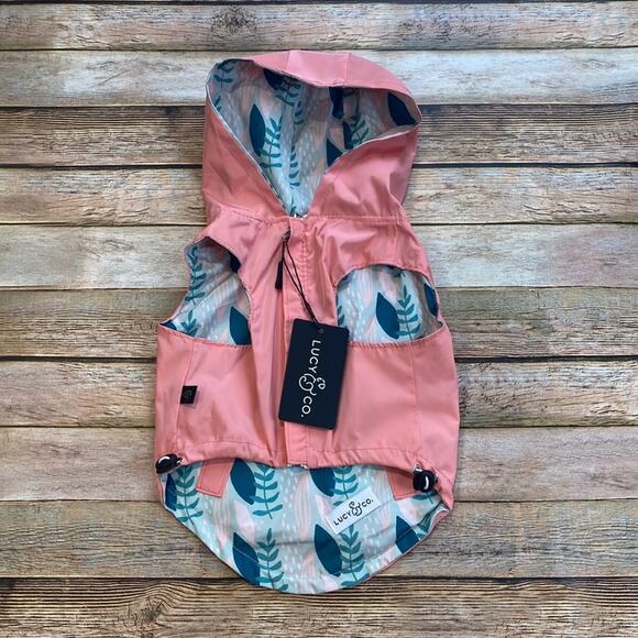 Lucy & Co. The Minty Fresh Reversible Dog Raincoat NWT - Picture 4 of 7